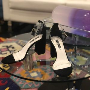 Alice + Olivia Lillian 2 Suede/Lucite Heels